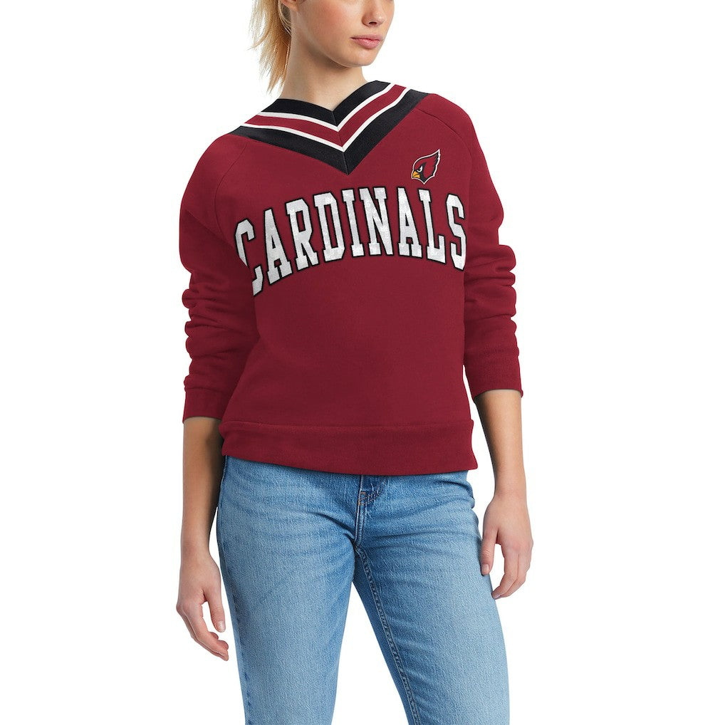 NFL Arizona Cardinals Tommy Hilfiger Women's Heidi V-Neck Pullover Sweatshirt