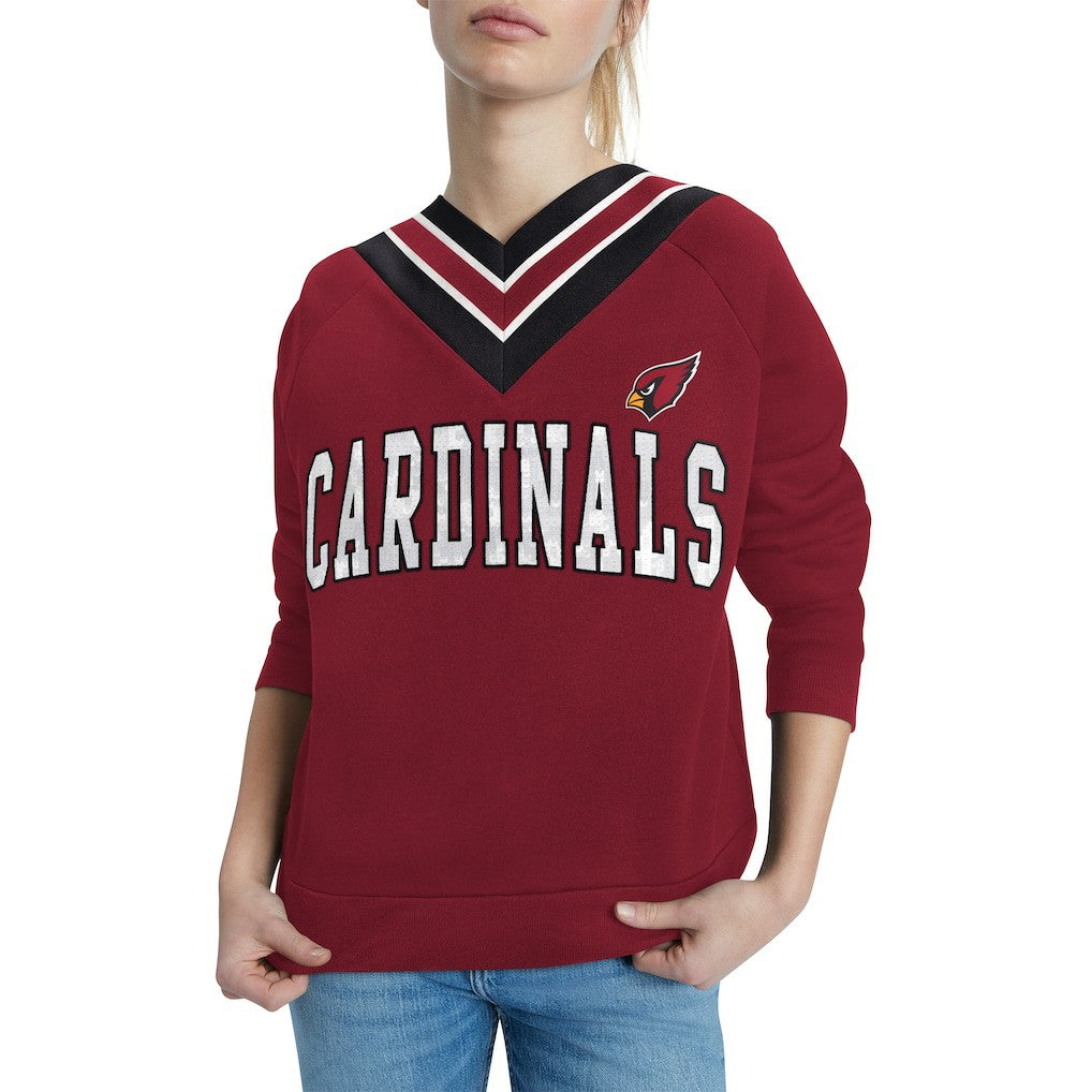 NFL Arizona Cardinals Tommy Hilfiger Women's Heidi V-Neck Pullover Sweatshirt