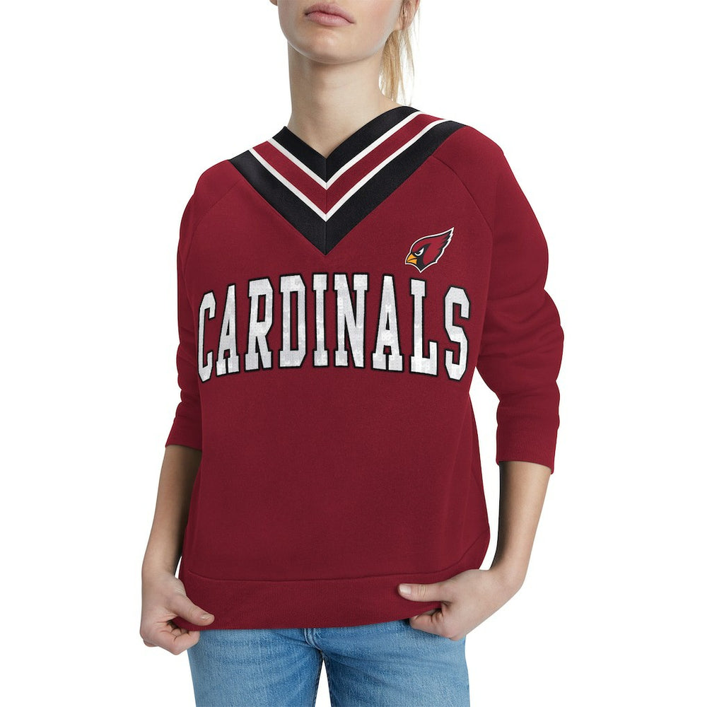 NFL Arizona Cardinals Tommy Hilfiger Women's Heidi V-Neck Pullover Sweatshirt