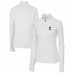 Cleveland Guardians Cutter & Buck Women's DryTec Traverse Stretch Quarter-Zip Pullover Top - White
