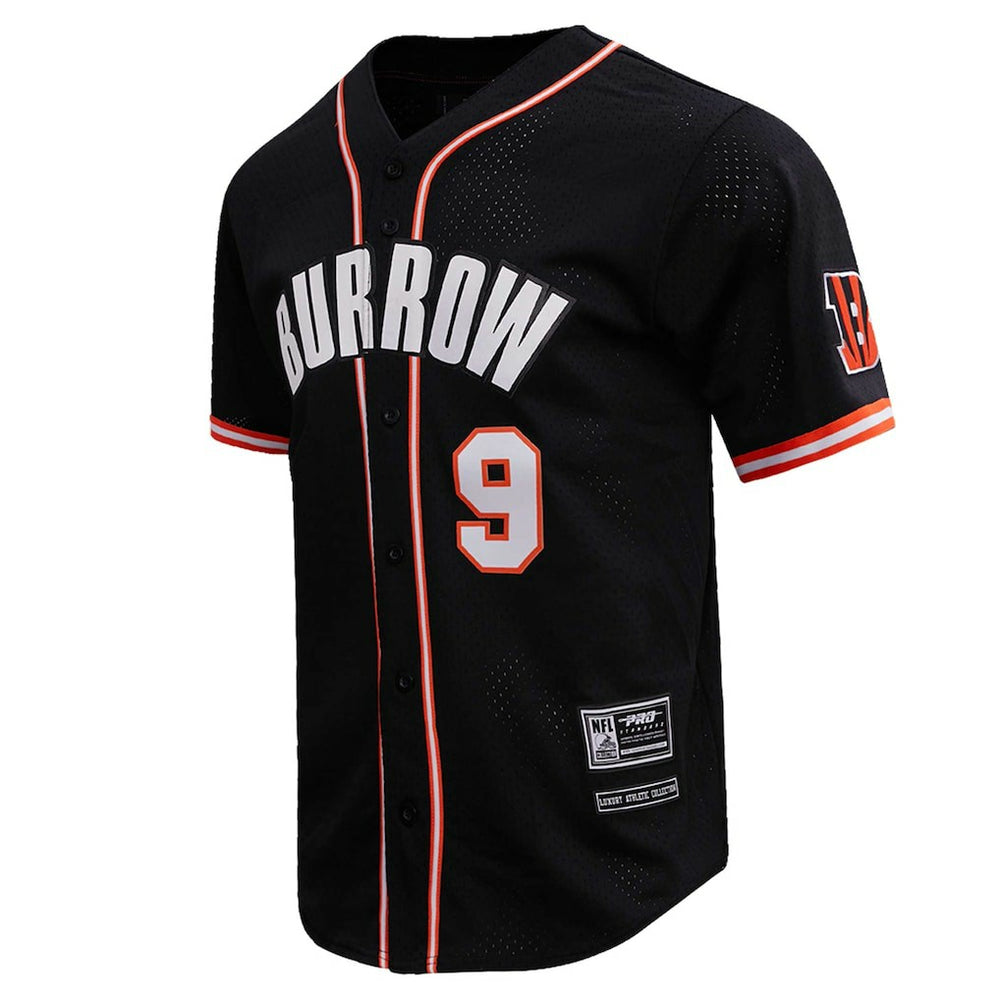 NFL Cincinnati Bengals Joe Burrow  Pro Standard Mesh Baseball Button-Up T-Shirt
