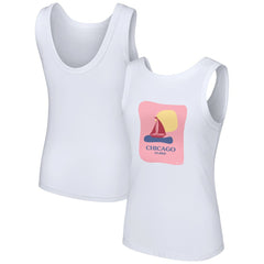 Chicago Cubs Lusso Style Women's Lindy Tank Top - White