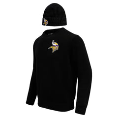 NFL Minnesota Vikings Pro Standard Crewneck Pullover Sweater & Cuffed Knit Hat Box Gift Set