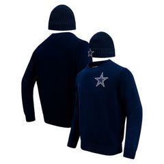 NFL Dallas Cowboys Pro Standard Crewneck Pullover Sweater & Cuffed Knit Hat Box Gift Set