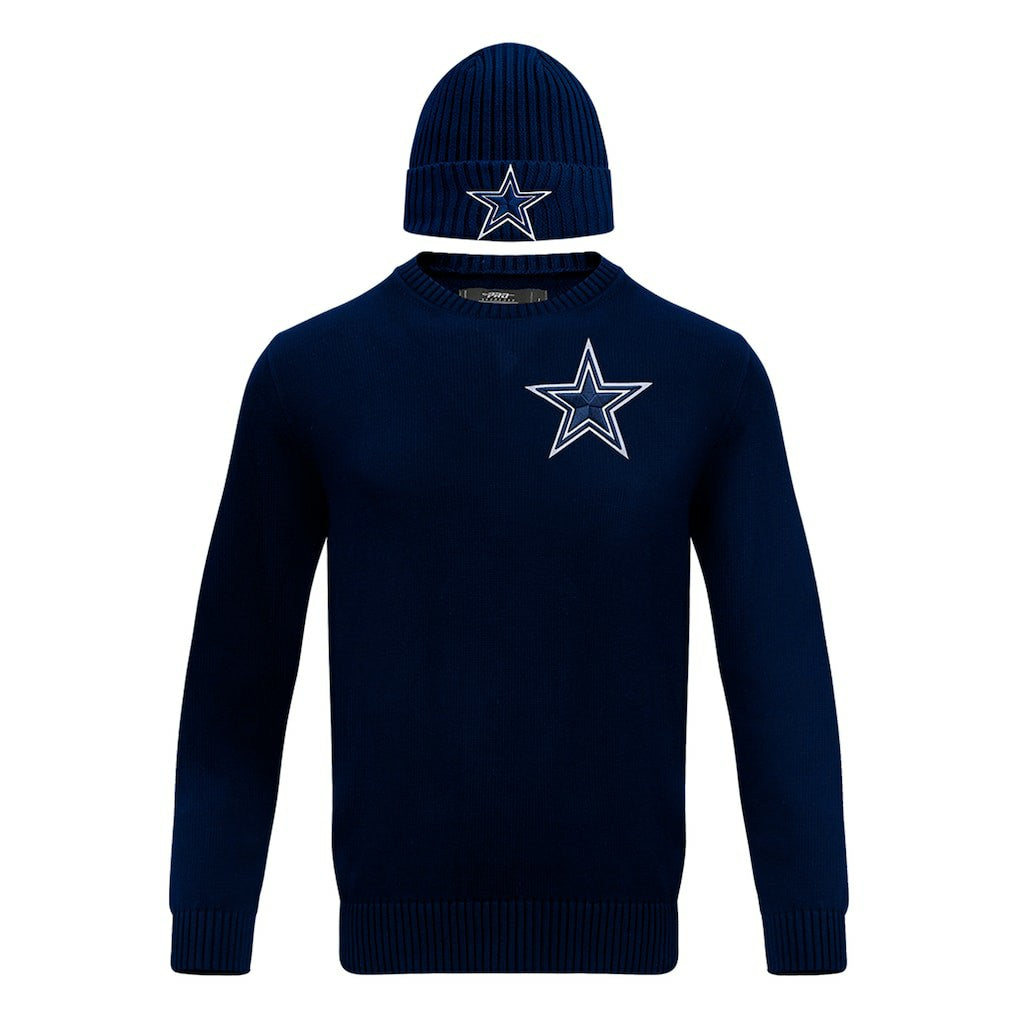 NFL Dallas Cowboys Pro Standard Crewneck Pullover Sweater & Cuffed Knit Hat Box Gift Set