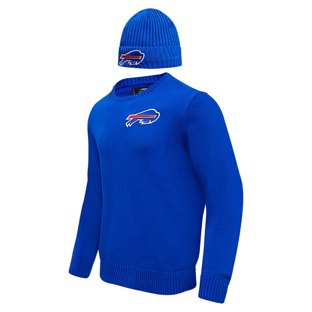 NFL Buffalo Bills Pro Standard Crewneck Pullover Sweater & Cuffed Knit Hat Box Gift Set