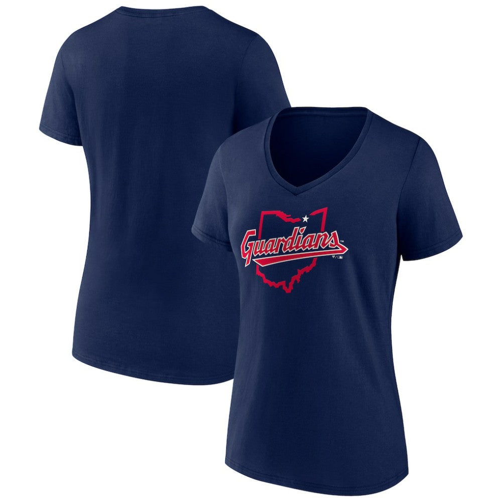 Cleveland Guardians Women's Hometown State Guard V-Neck T-Shirt - Navy