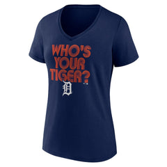Detroit Tigers Women's Hometown Tiger Daddy V-Neck T-Shirt - Navy