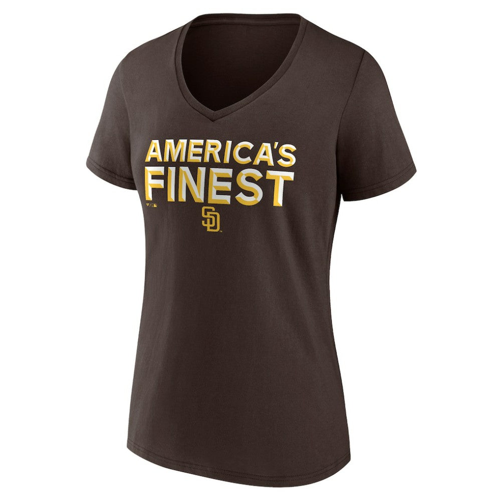 San Diego Padres Women's Hometown 619 Beisbol V-Neck T-Shirt - Brown
