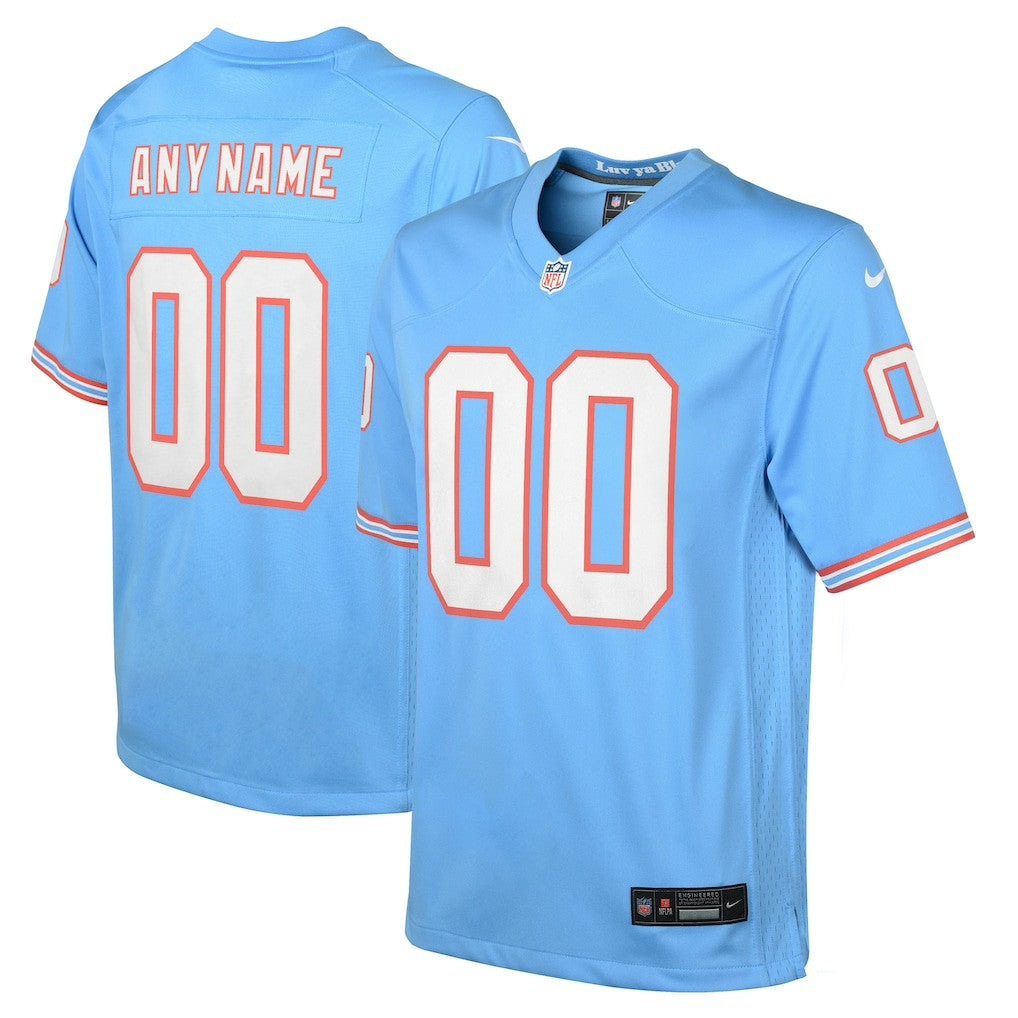 NFL Tennessee Titans Youth Oilers Throwback Custom Game Jersey