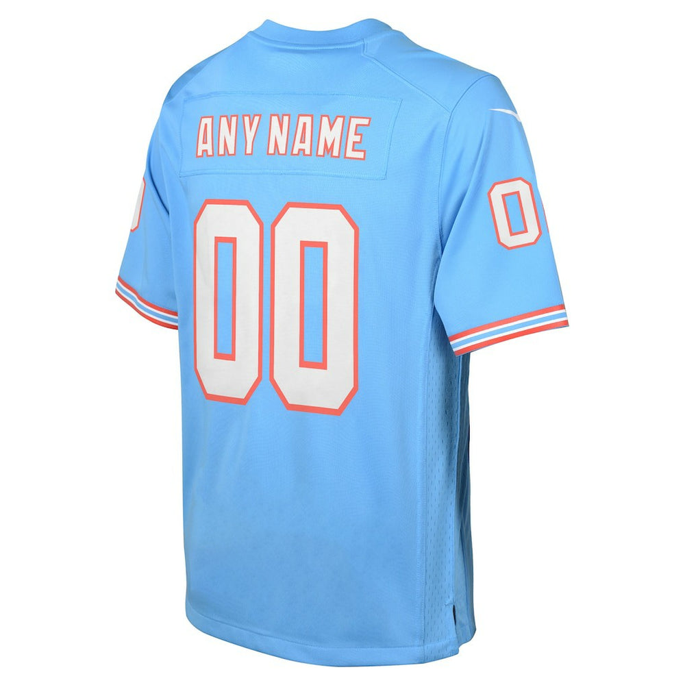 NFL Tennessee Titans Youth Oilers Throwback Custom Game Jersey
