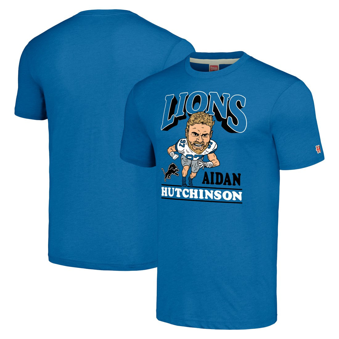 NFL Detroit Lions Aidan Hutchinson  Homage Unisex Caricature Player Tri-Blend T-Shirt