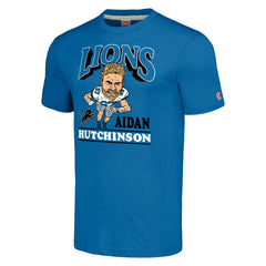 NFL Detroit Lions Aidan Hutchinson  Homage Unisex Caricature Player Tri-Blend T-Shirt