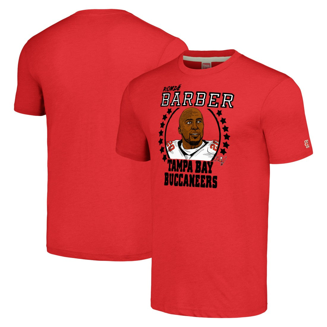 NFL Tampa Bay Buccaneers Ronde Barber  Homage Unisex Caricature Retired Player Tri-Blend T-Shirt