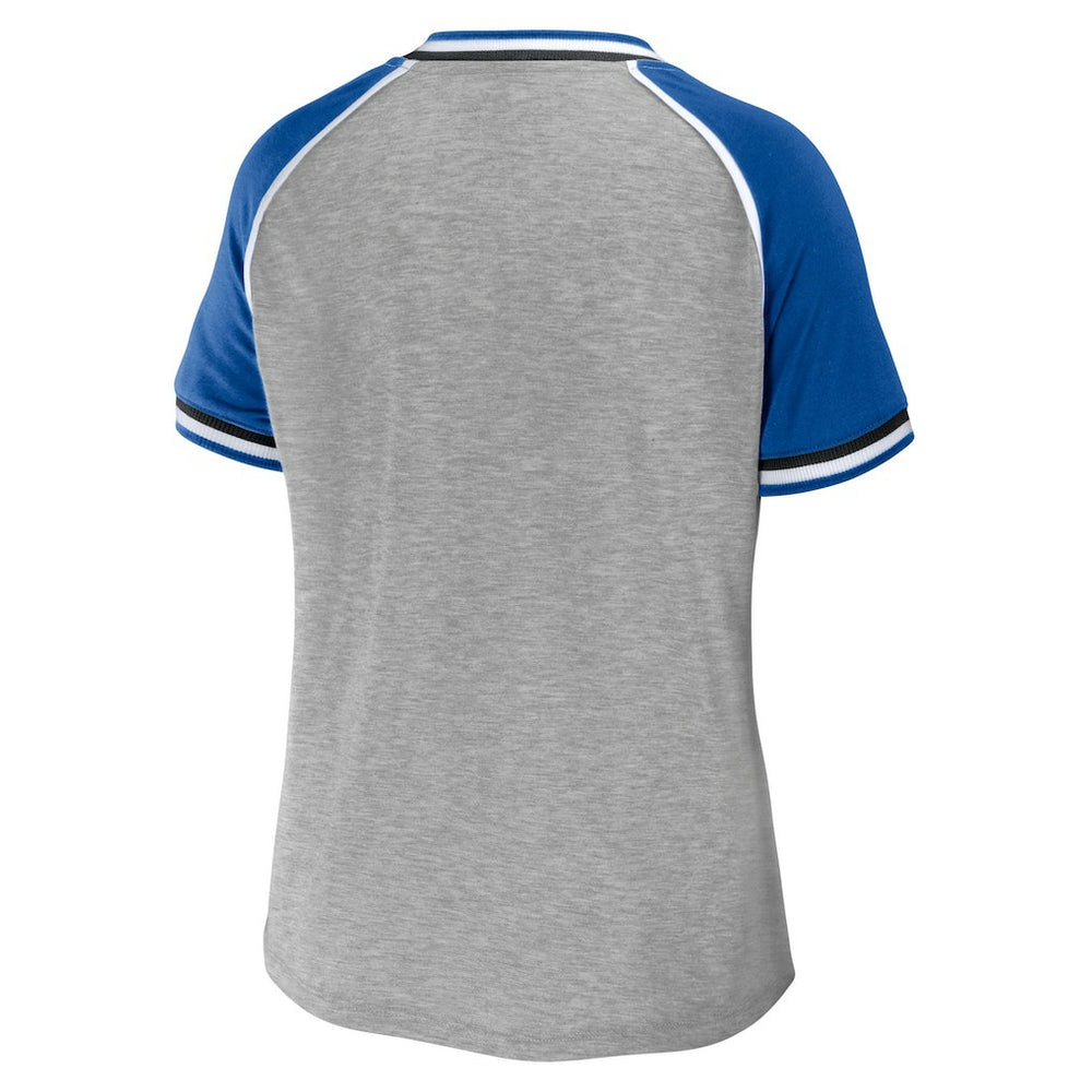 NFL Indianapolis Colts WEAR by Erin Andrews Women's Cropped Raglan Throwback V-Neck T-Shirt