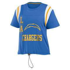 NFL Los Angeles Chargers WEAR by Erin Andrews Women's Cinched Colorblock T-Shirt