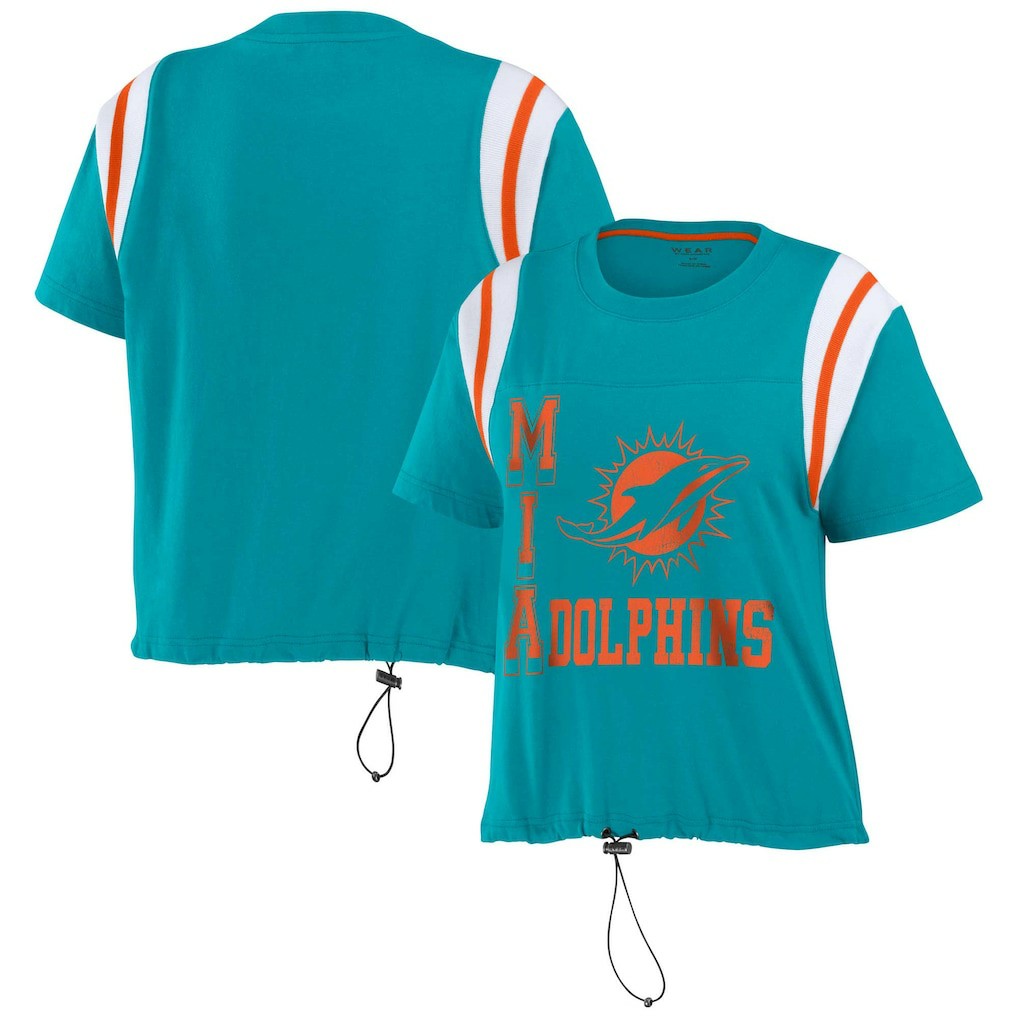 NFL Miami Dolphins WEAR by Erin Andrews Women's Cinched Colorblock T-Shirt