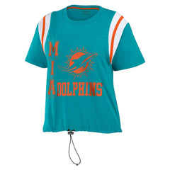 NFL Miami Dolphins WEAR by Erin Andrews Women's Cinched Colorblock T-Shirt
