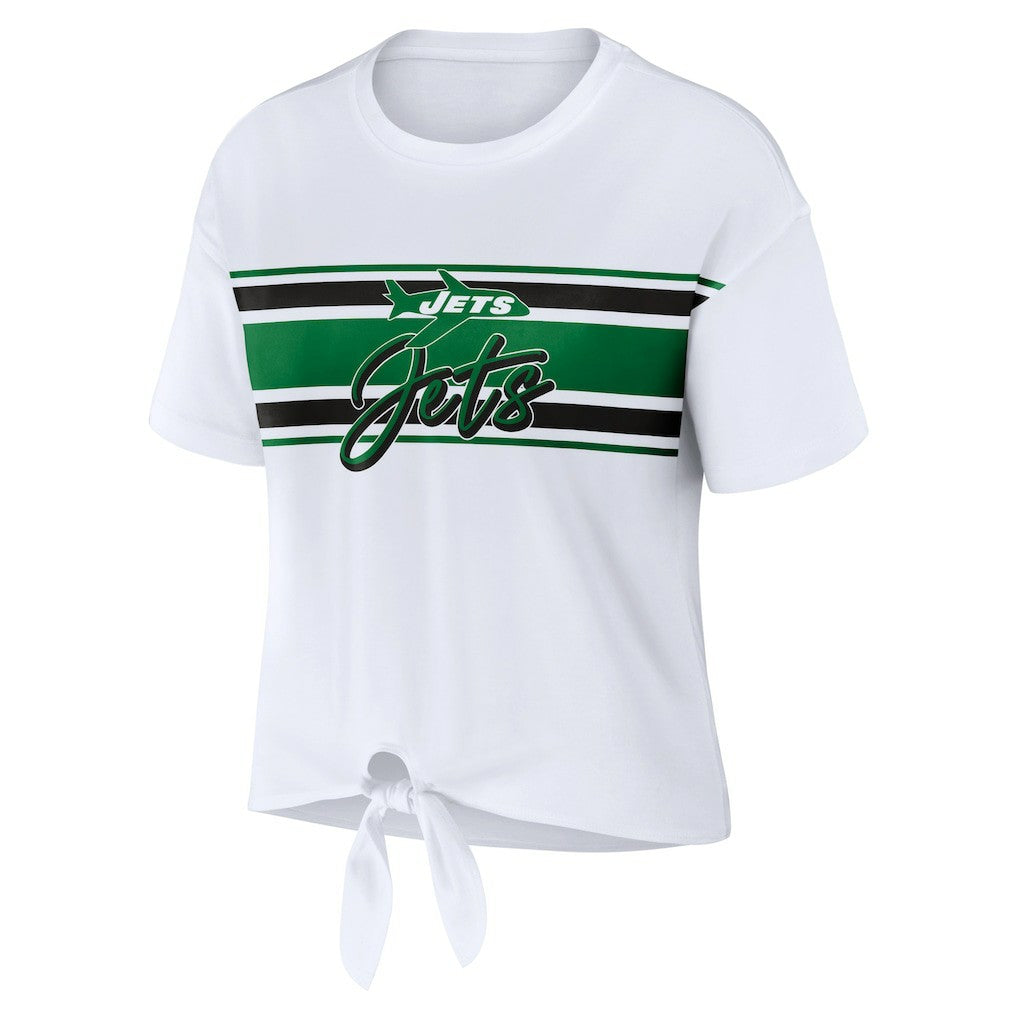 NFL New York Jets WEAR by Erin Andrews Women's Front Tie Retro T-Shirt