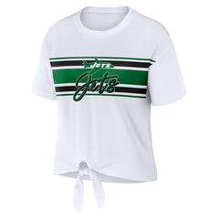 NFL New York Jets WEAR by Erin Andrews Women's Front Tie Retro T-Shirt