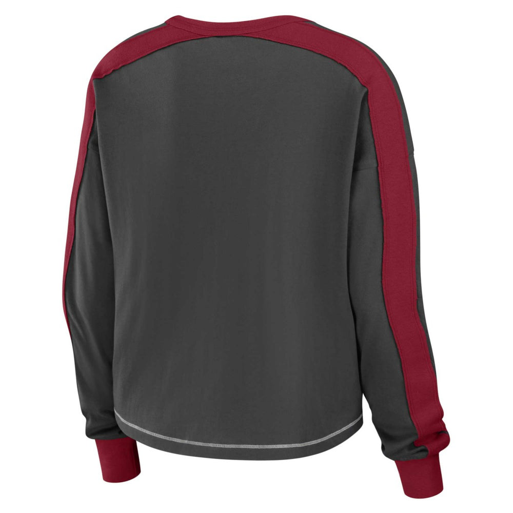 NFL Tampa Bay Buccaneers WEAR by Erin Andrews Women's Color Block Modest Crop Long Sleeve T-Shirt