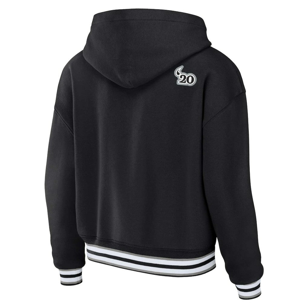 NFL Las Vegas Raiders WEAR by Erin Andrews Women's Lace-Up Pullover Hoodie