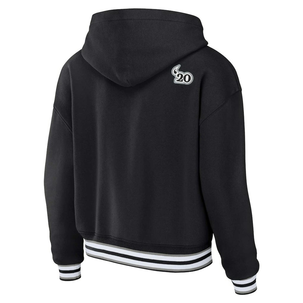 NFL Las Vegas Raiders WEAR by Erin Andrews Women's Lace-Up Pullover Hoodie