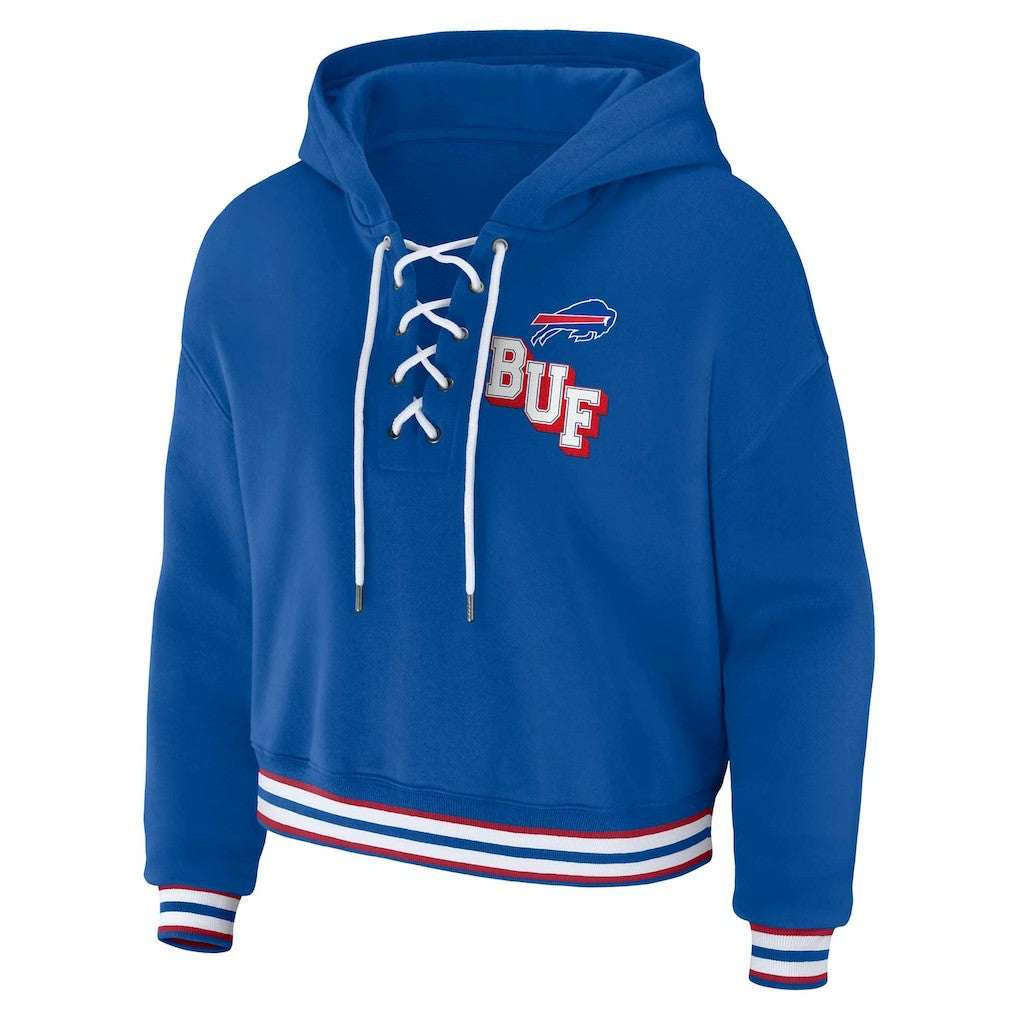 NFL Buffalo Bills WEAR by Erin Andrews Women's Plus Size Lace-Up Pullover Hoodie