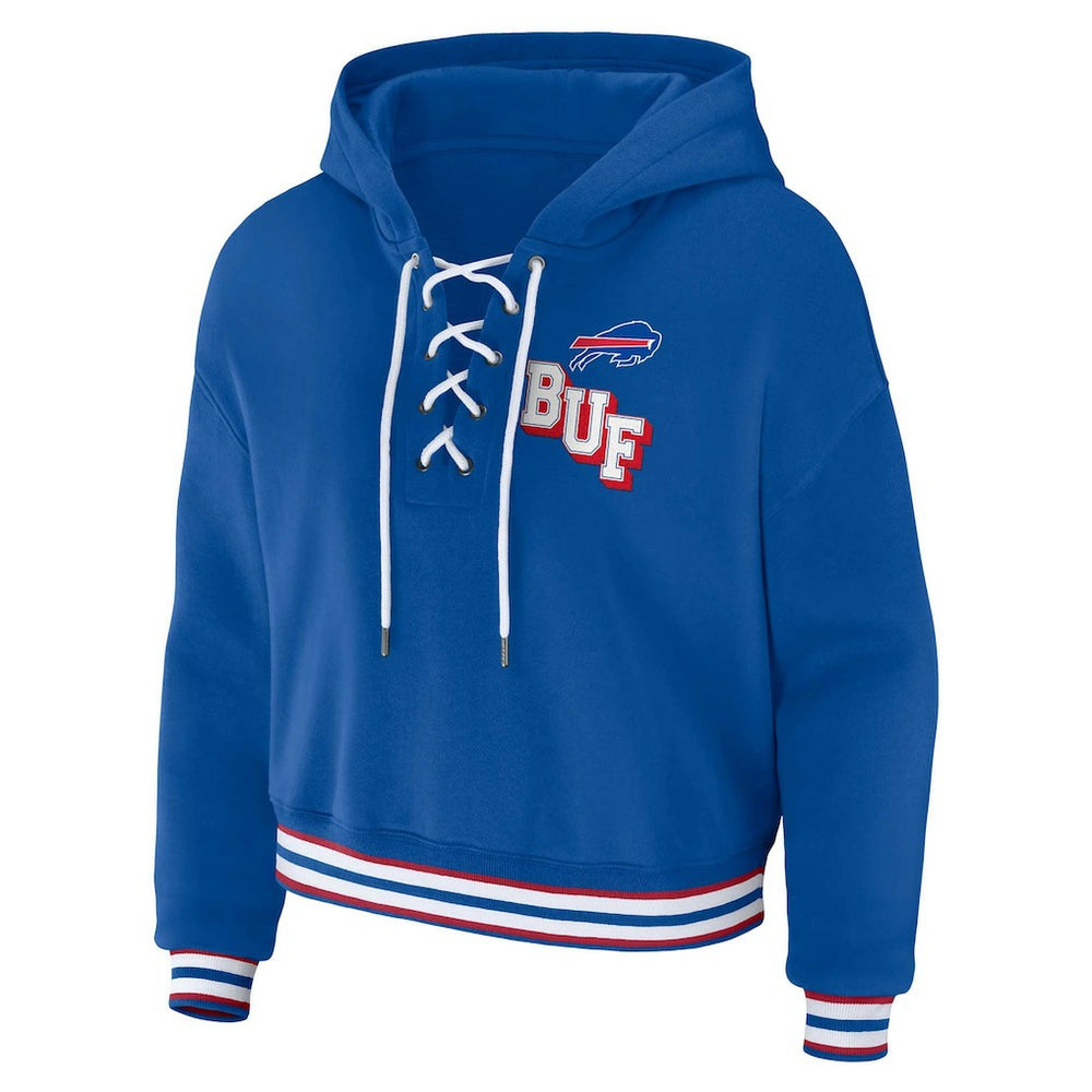 NFL Buffalo Bills WEAR by Erin Andrews Women's Plus Size Lace-Up Pullover Hoodie