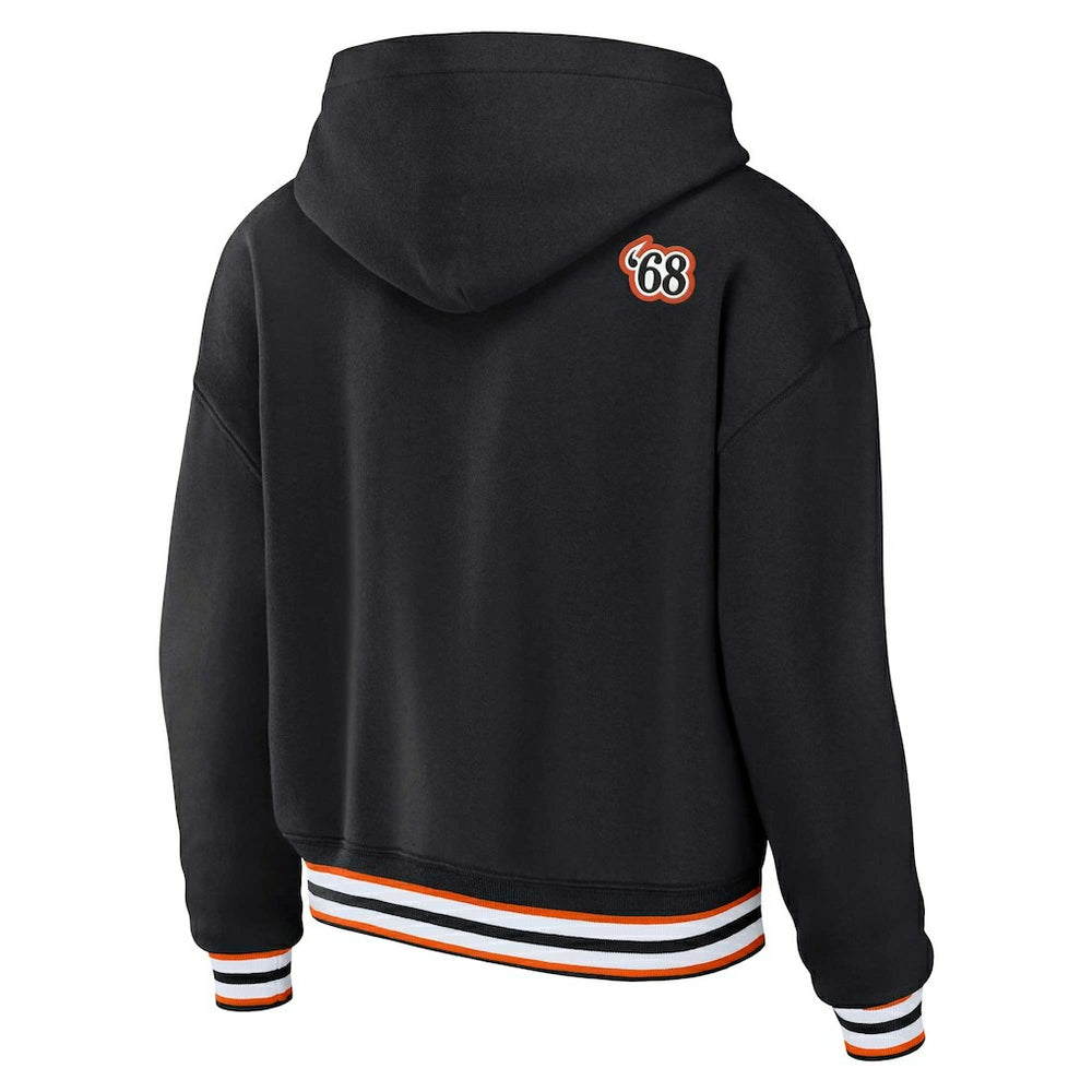 NFL Cincinnati Bengals WEAR by Erin Andrews Women's Plus Size Lace-Up Pullover Hoodie