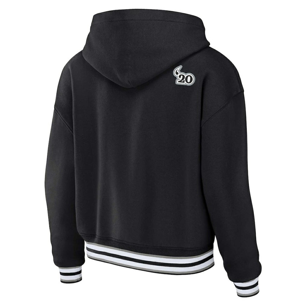 NFL Las Vegas Raiders WEAR by Erin Andrews Women's Plus Size Lace-Up Pullover Hoodie