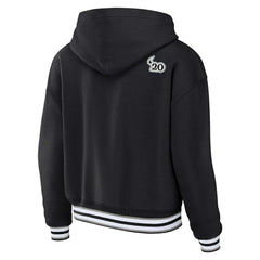 NFL Las Vegas Raiders WEAR by Erin Andrews Women's Plus Size Lace-Up Pullover Hoodie