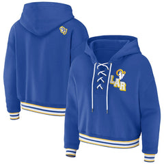 NFL Los Angeles Rams WEAR by Erin Andrews Women's Plus Size Lace-Up Pullover Hoodie
