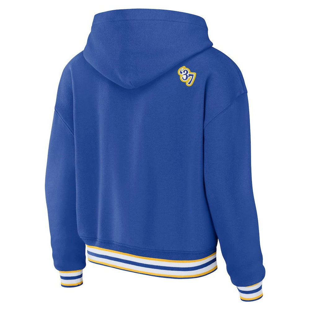 NFL Los Angeles Rams WEAR by Erin Andrews Women's Plus Size Lace-Up Pullover Hoodie