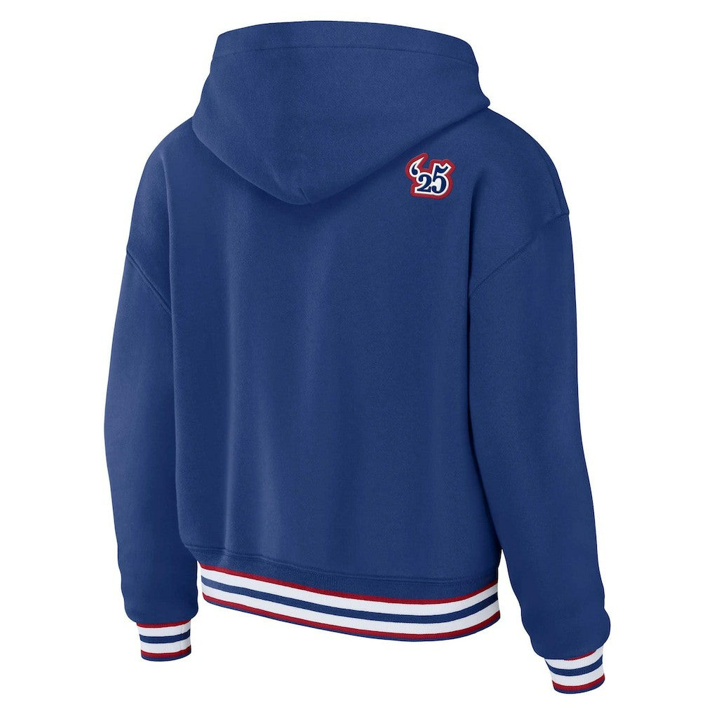 NFL New York Giants WEAR by Erin Andrews Women's Plus Size Lace-Up Pullover Hoodie