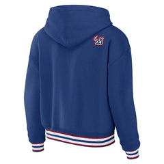 NFL New York Giants WEAR by Erin Andrews Women's Plus Size Lace-Up Pullover Hoodie