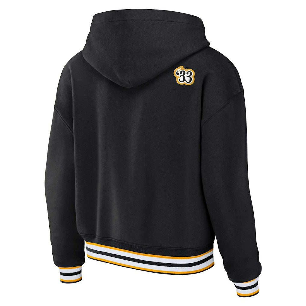 NFL Pittsburgh Steelers WEAR by Erin Andrews Women's Plus Size Lace-Up Pullover Hoodie