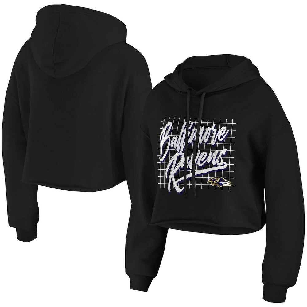 NFL Baltimore Ravens WEAR by Erin Andrews Women's Domestic Cropped Pullover Hoodie