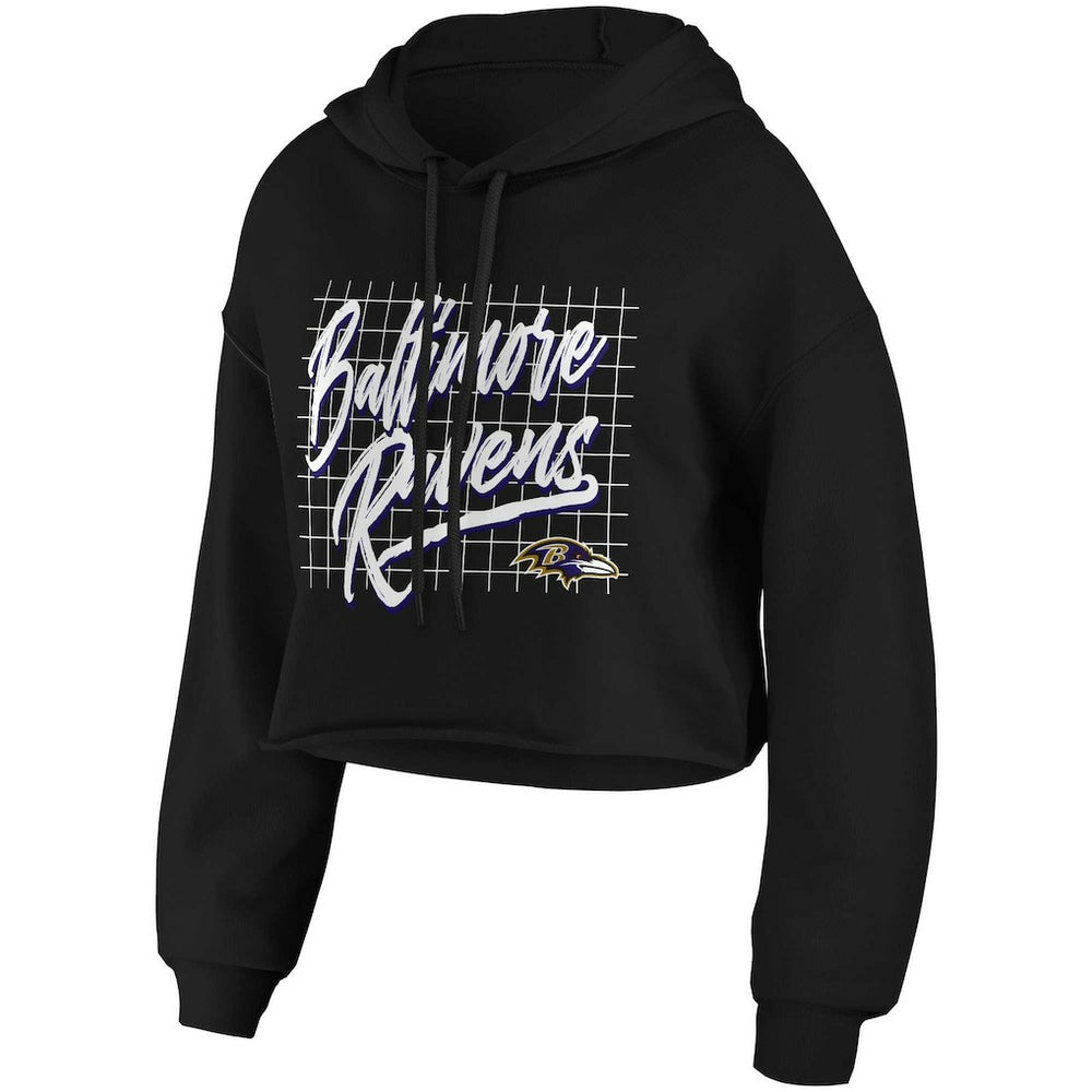 NFL Baltimore Ravens WEAR by Erin Andrews Women's Domestic Cropped Pullover Hoodie