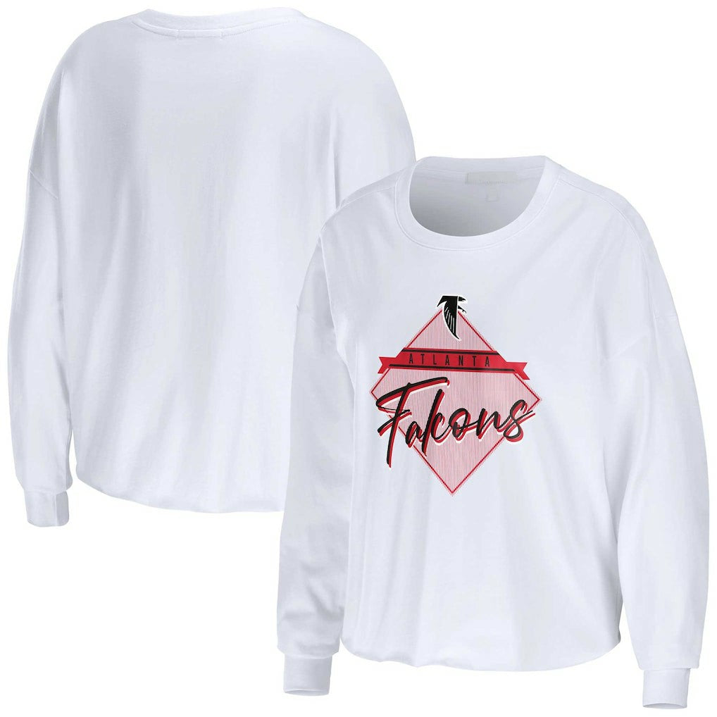 NFL Atlanta Falcons WEAR by Erin Andrews Women's Domestic Cropped Long Sleeve T-Shirt