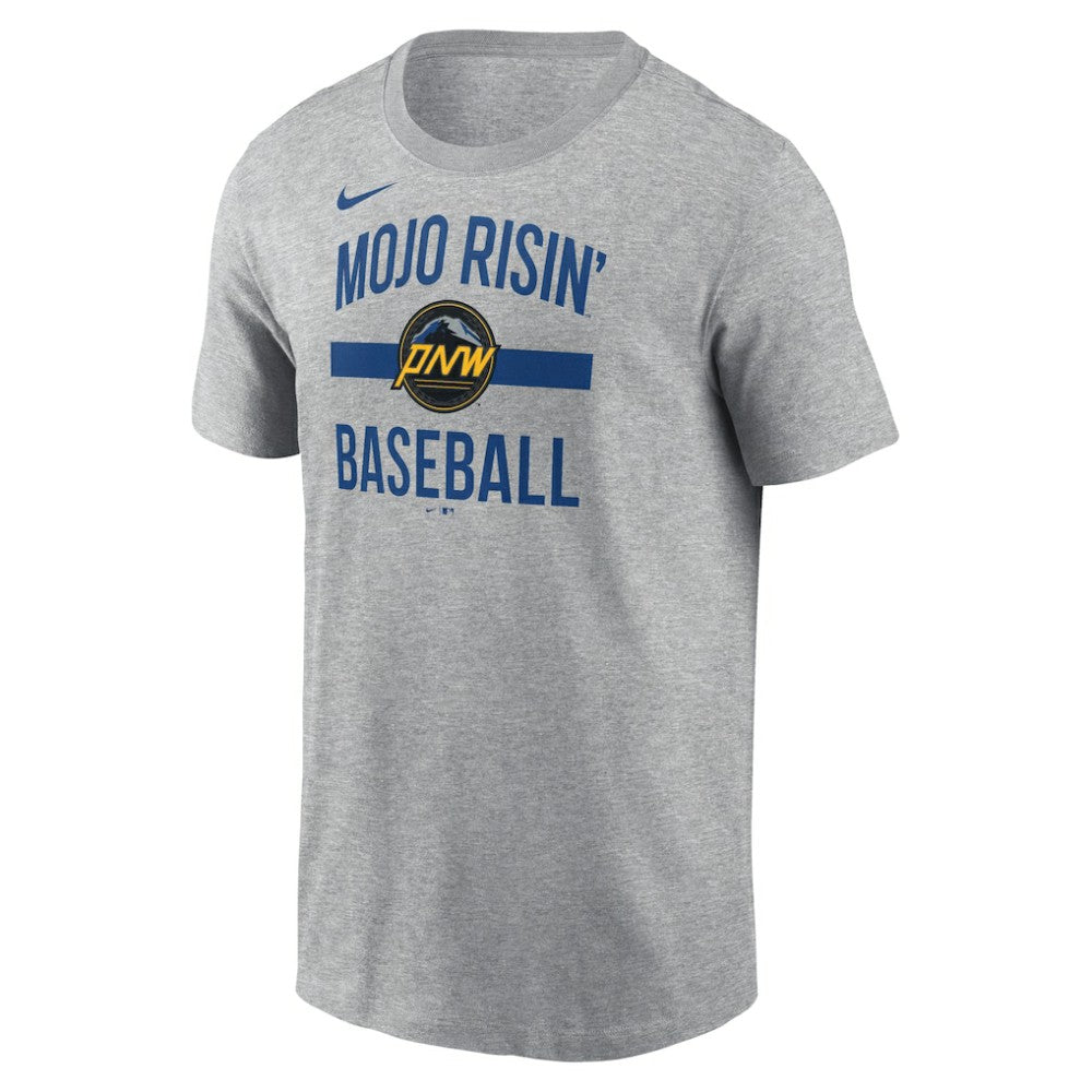Seattle Mariners City Connect Arched Team Phrase T-Shirt - Heather Gray | Nike