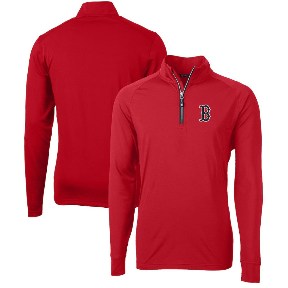 Boston Red Sox Cutter & Buck Adapt Eco Knit Stretch Recycled Quarter-Zip Pullover Top - Red