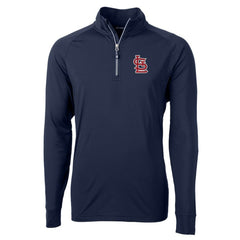 St. Louis Cardinals Cutter & Buck Adapt Eco Knit Stretch Recycled Quarter-Zip Pullover Top - Navy