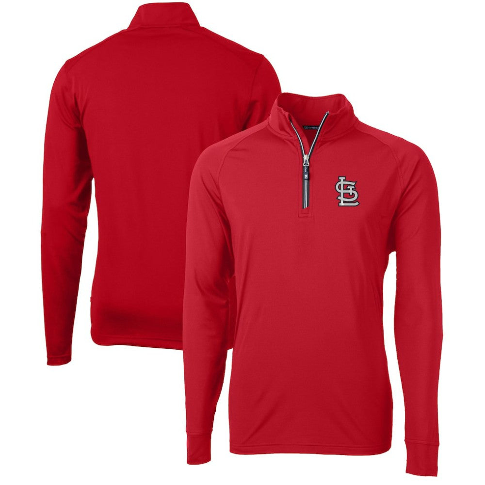 St. Louis Cardinals Cutter & Buck Adapt Eco Knit Stretch Recycled Quarter-Zip Pullover Top - Red