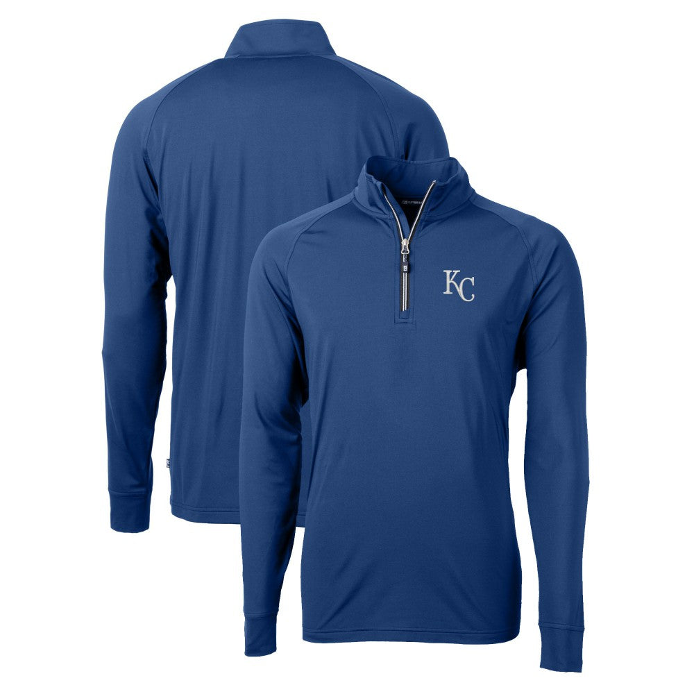 Kansas City Royals Cutter & Buck Adapt Eco Knit Stretch Recycled Quarter-Zip Pullover Top - Royal