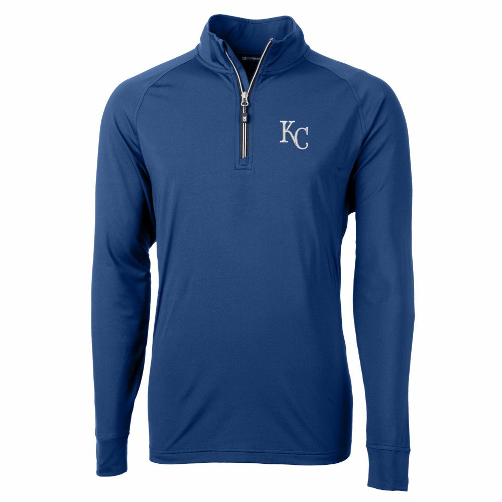 Kansas City Royals Cutter & Buck Adapt Eco Knit Stretch Recycled Quarter-Zip Pullover Top - Royal