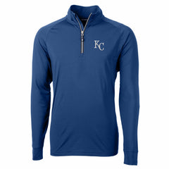 Kansas City Royals Cutter & Buck Adapt Eco Knit Stretch Recycled Quarter-Zip Pullover Top - Royal