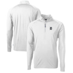 Detroit Tigers Cutter & Buck Adapt Eco Knit Stretch Recycled Quarter-Zip Pullover Top - White
