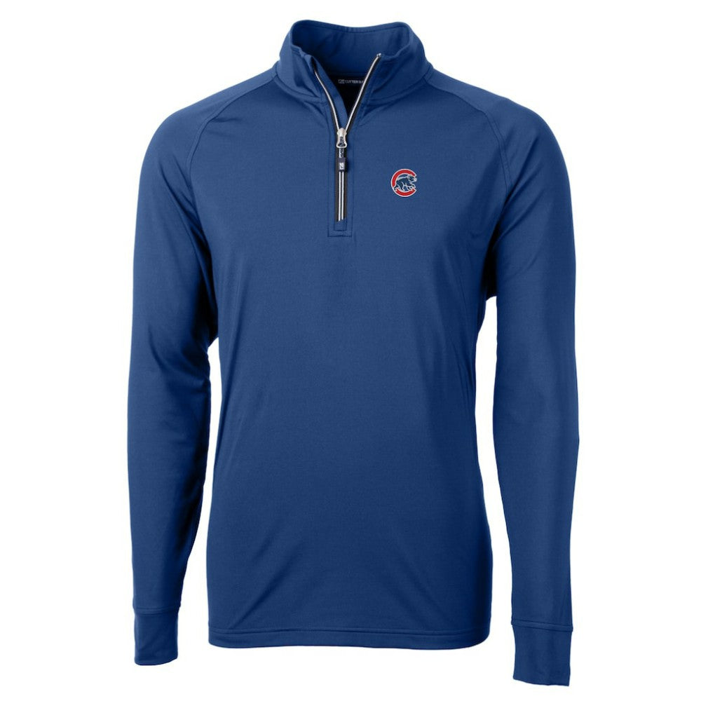 Chicago Cubs Cutter & Buck Adapt Eco Knit Stretch Recycled Quarter-Zip Pullover Top - Royal