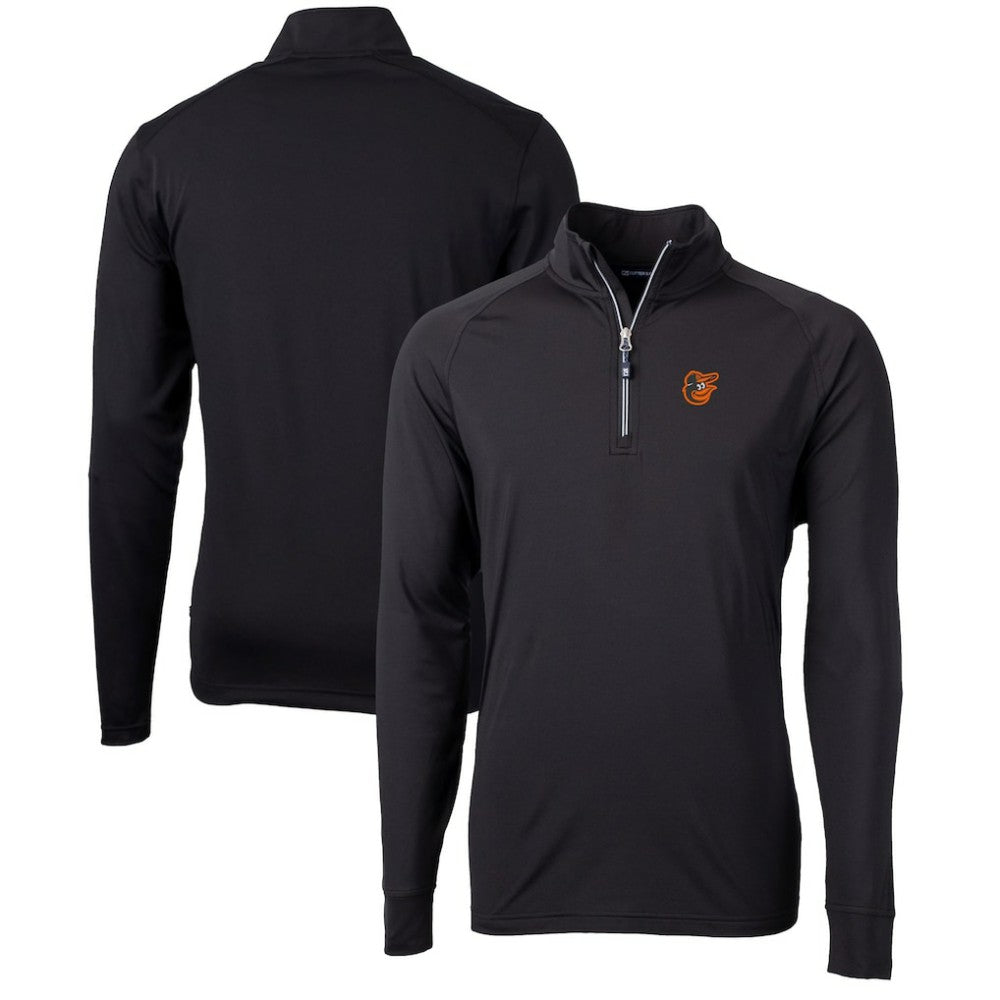 Baltimore Orioles Cutter & Buck Adapt Eco Knit Stretch Recycled Quarter-Zip Pullover Top - Black